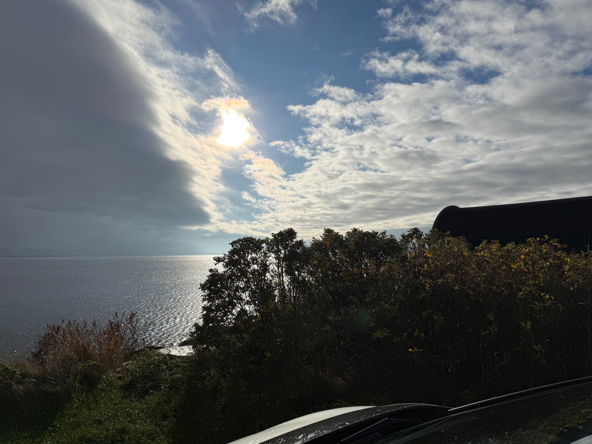 Sol over Ringkøbing Fjord ved klubhuset
